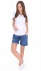 MijaCulture - Maternity Shorts Pants Trousers With Over Bump Panel 4074 Blue
